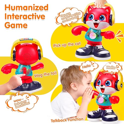 Miniatura 2 de Juguetes para bebés, gatos bailarines para bebés niños y niñas con música y grabación, juguetes educativos interactivos de aprendizaje temprano para