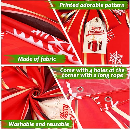 Miniatura 10 de Cubierta de puerta de Navidad, telón de fondo de fotografía de Feliz Navidad, caja de regalo de Navidad, cartel colgante de puerta, decoración de