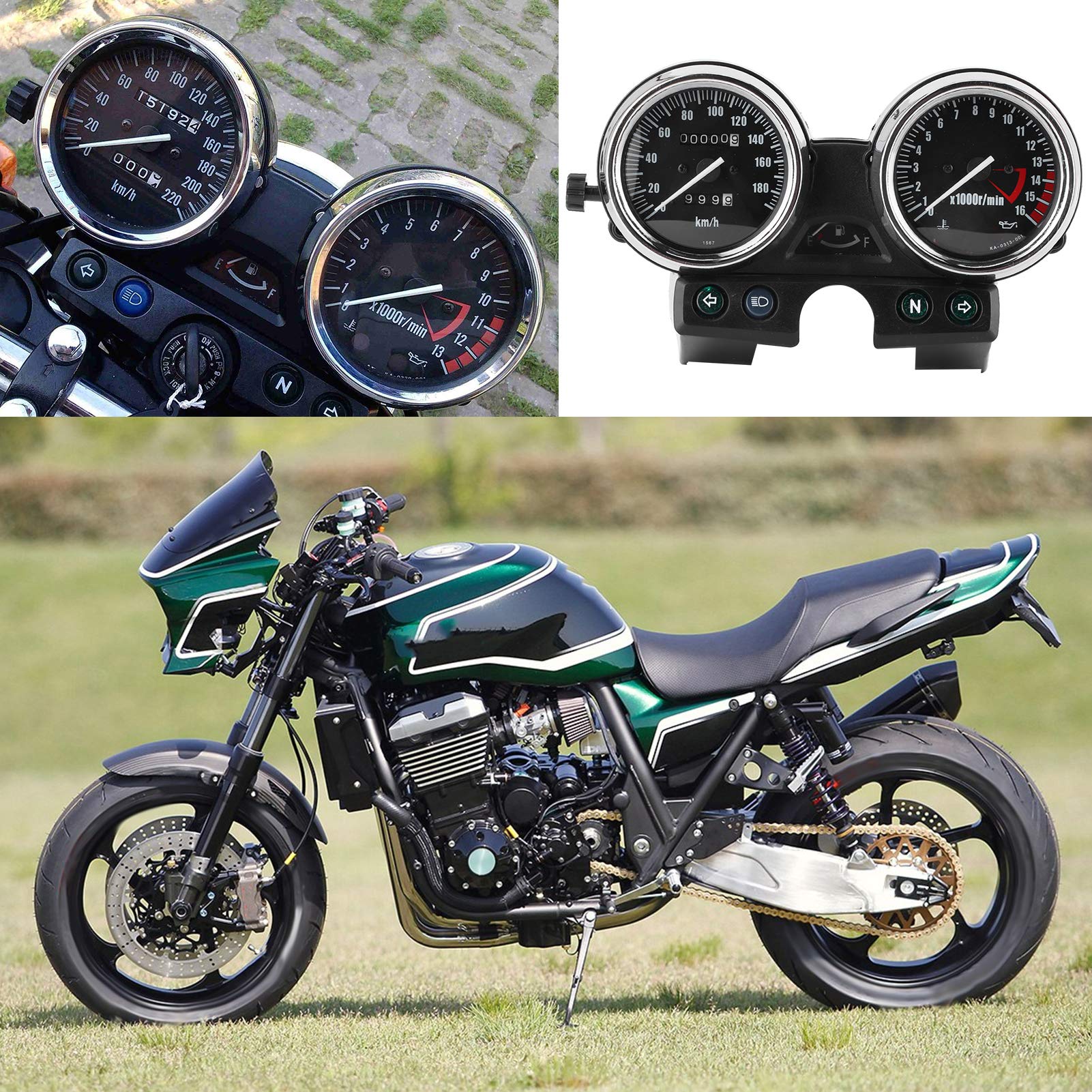 Wskaźniki Motocyklowe, Montaż Wskaźników Licznik Kilometrów Prędkościomierz Obrotomierz Pasuje do ZRX400 / 750/1100 1994-1997