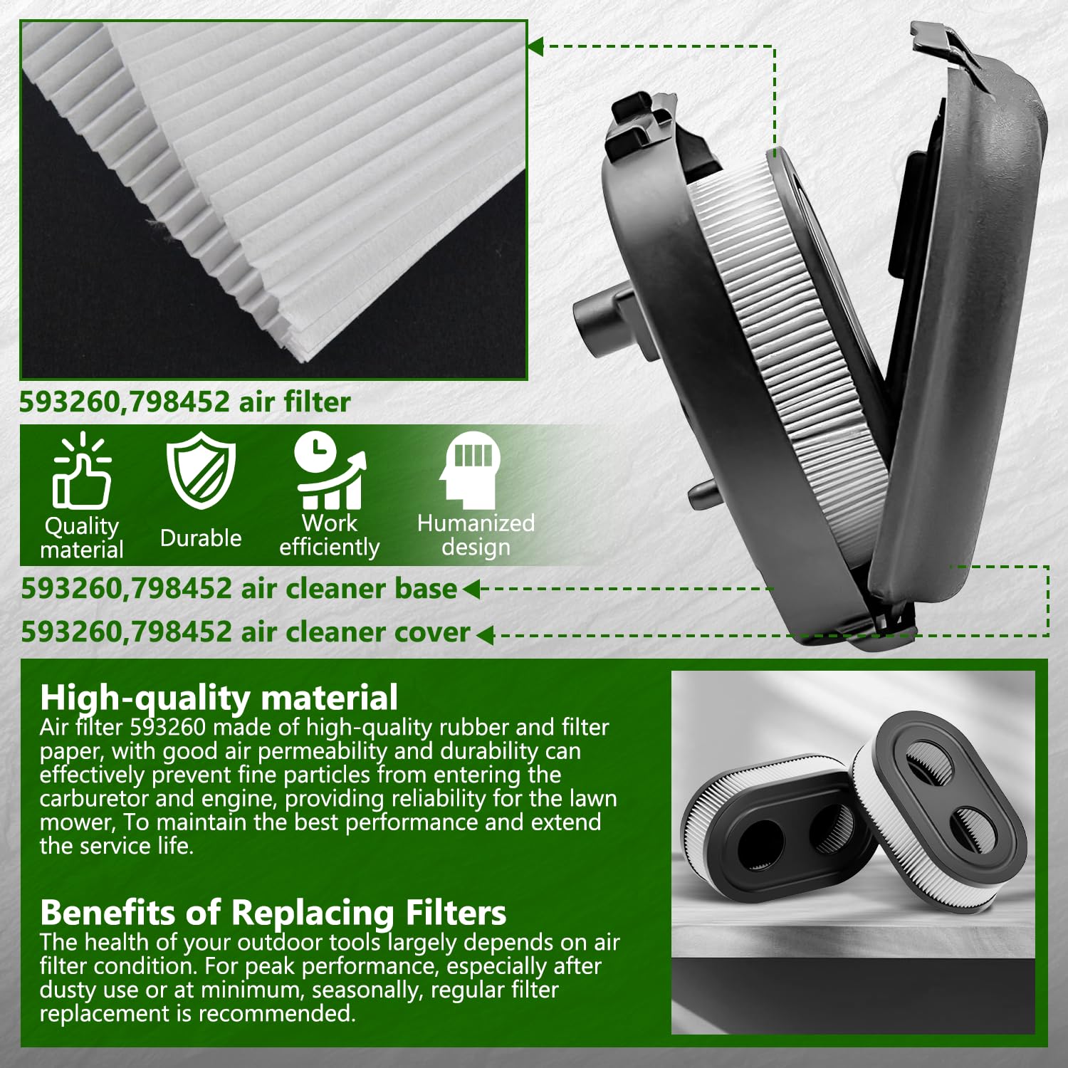 Filtre à air compatible avec Briggs Stratton 100x61x83mm remplace