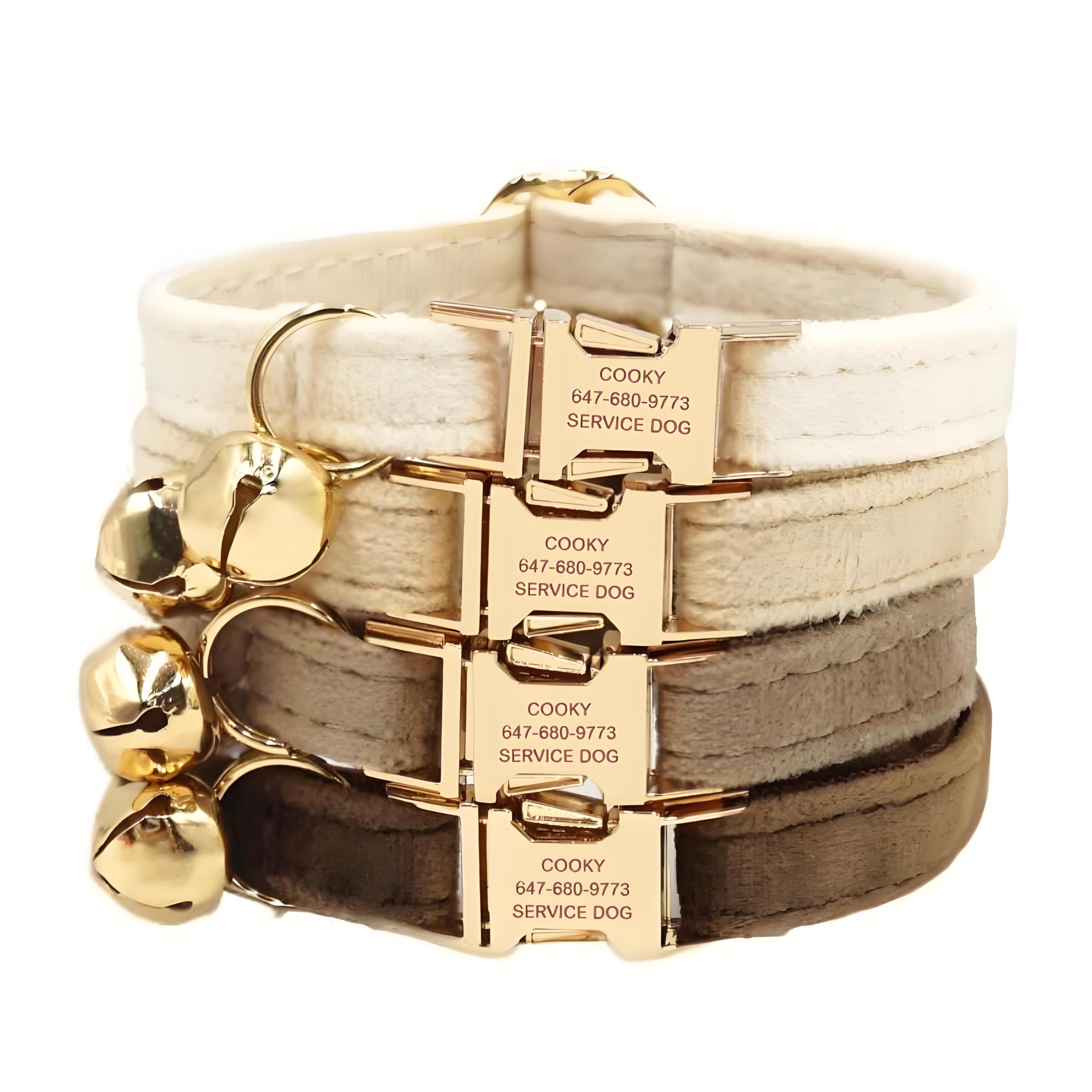 Collar para Gatos Personalizado con Cierre de Seguridad y cascabeles, Gargantilla para Gatos con Placa de Nombre y número de teléfono, Ajustable, de Terciopelo, Disponible