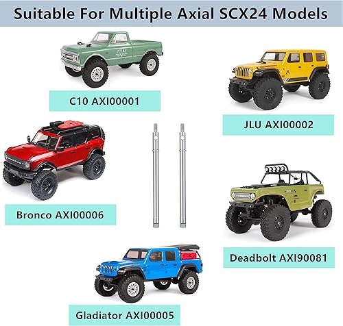 Miniatura 2 de MORLORDY RC acero inoxidable eje trasero eje sólido CVD Set para 1/24 RC Crawler Car SCX24 actualizaciones AXI90081 AXI00001 AXI00002 Deadbolt C10