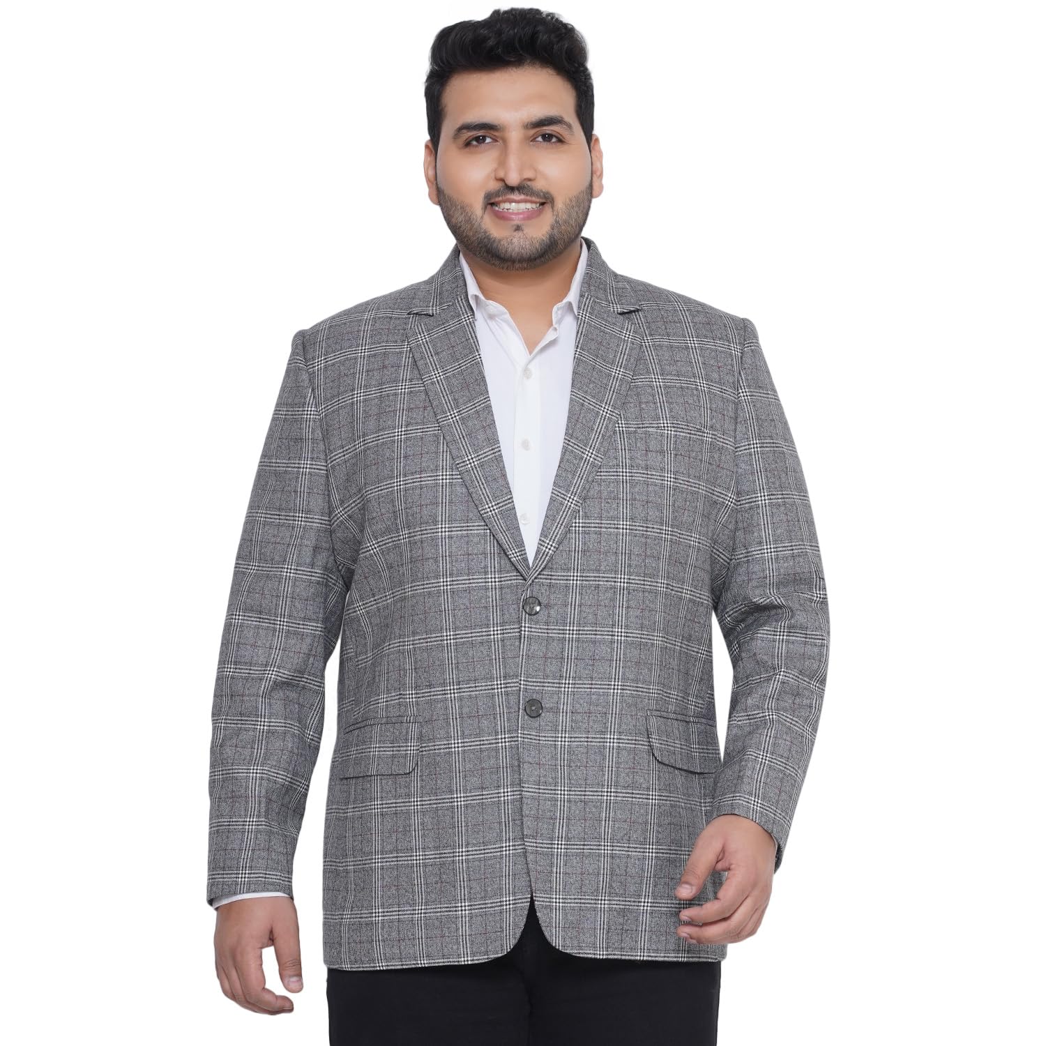 santonio This Plus Size Grey Coloured Check Formal Blazer is Designed for Men-picture-21