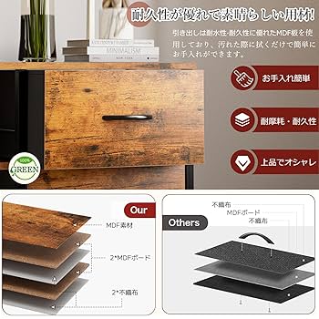 Amazon｜IKIFLY チェスト収納 タンス 棚付き 箪笥 リビング収納