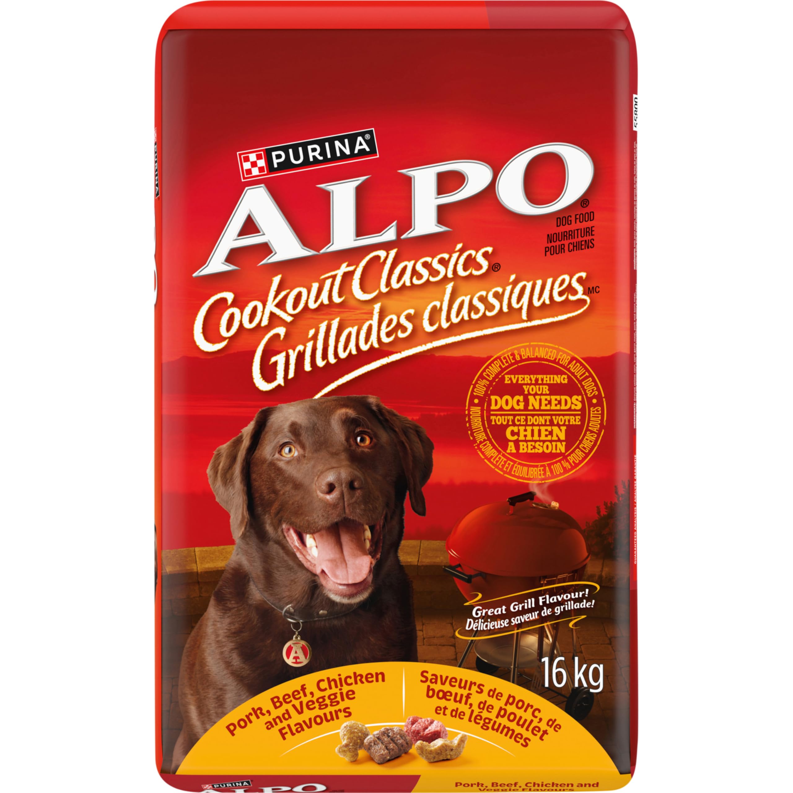 Alpo Cookout Classics Dry Dog Food, Pork, Beef, Chicken & Veggie - 16 kg Bag - 3