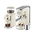 Gevi 20 Bar Professional Espresso Coffee Machine with Milk Frother/Steam Wand for Espresso, Latte and Cappuccino, with 35 Precise Grind Settings Burr Coffee Grinder
