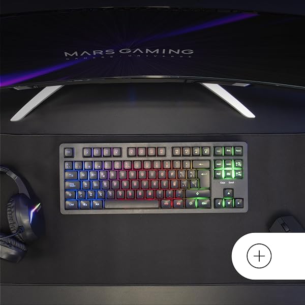 Mars Gaming MK023, Idioma Portugués, Teclado Gaming TKL, Tecnología Híbrida H-Mech, Iluminación FRGB Rainbow, Anti-ghosting, Compatibilidad Universal, Negro MK023PT - 5