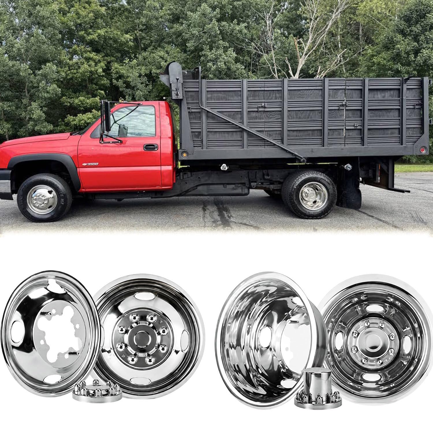 4X 16 Wheel Simulators For 01-07 Chevy GMC 3500 Truck 03-21 G3500/G30 Van