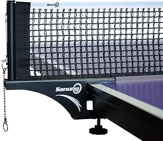 Sanung S405 Thickened Table Tennis Net and Post Set, Professional Foldable High Duty Ping Pong Screw on Clamp Net with Stable Base for Standard Table, Easy to Carry Install