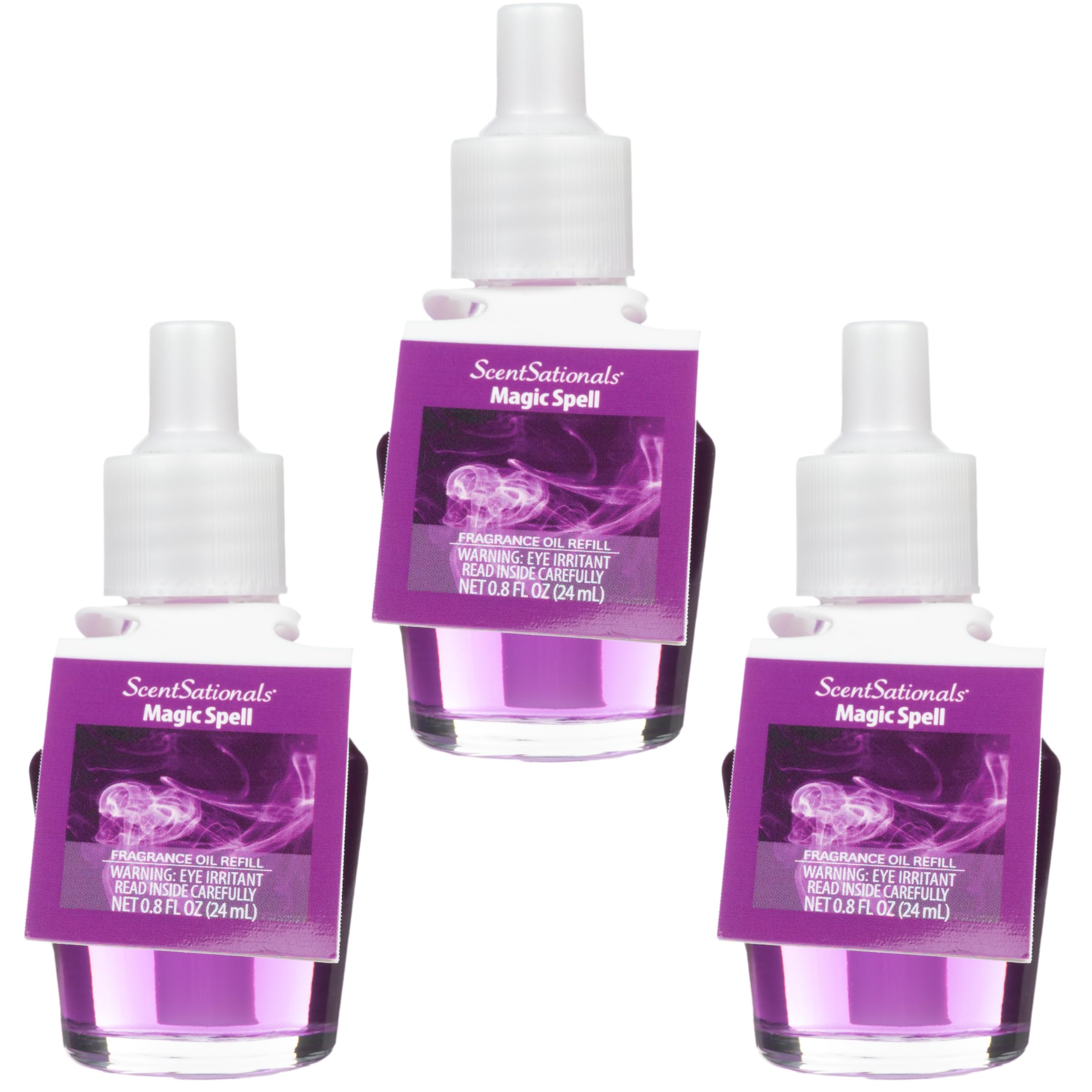 Scentsationals Fragrance Oil Plug In Air Freshener Refills 3-Pack - Magic Spell - Compatible with ScentSationals & Fusion Diffusers, Long-Lasting Home Fragrance, 0.8 fl oz Each