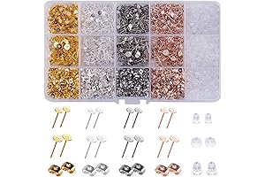 2600 PCS Earring Making Kit with Hypoallergenic Stainless Steel Earring Posts