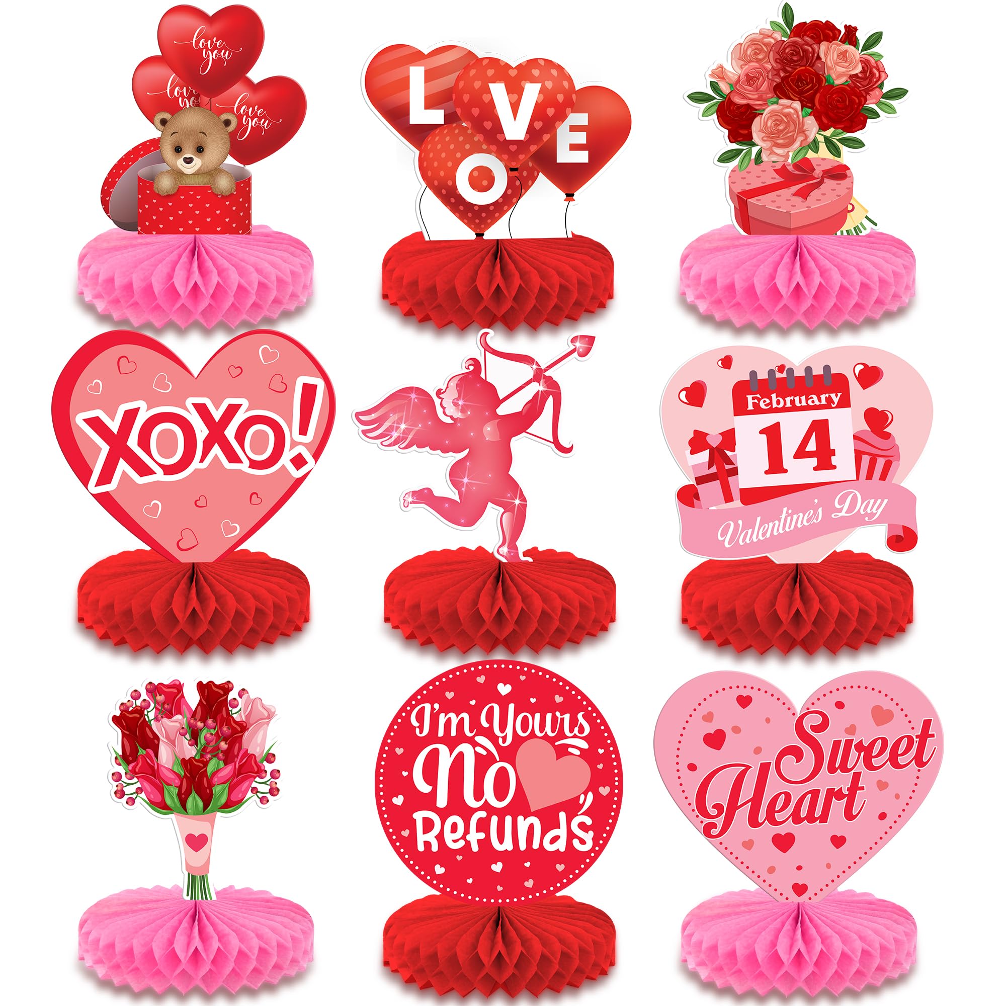 Amazon.com: KatchOn, Valentines Day Centerpiece for Table - Pack of 9 ...