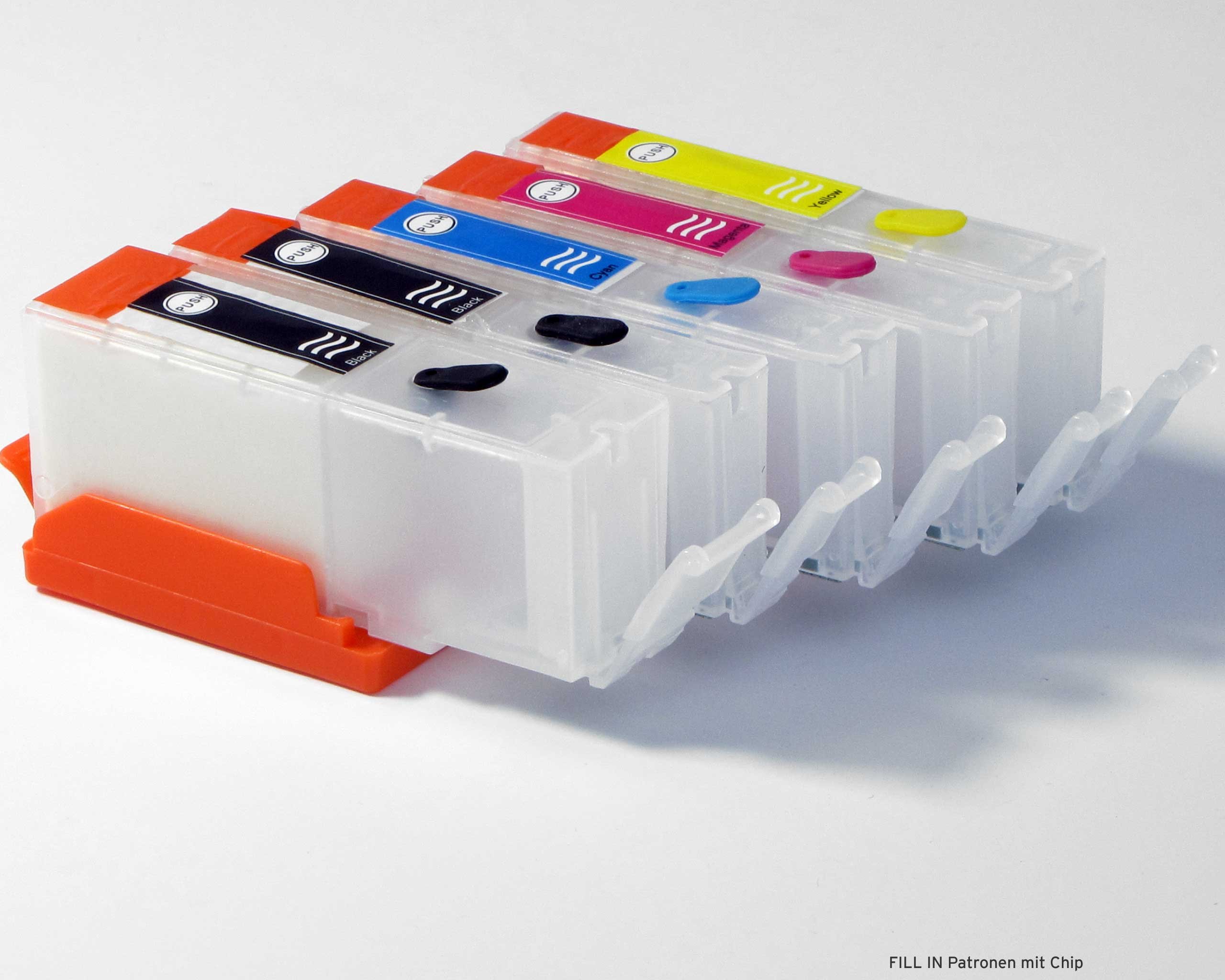 Fill In Leerpatronen kompatibel für Canon PGI-550, CLI-551 mit Chip und 500ml Nachfülltinte für Canon Pixma MX 925, MX 725, MG 6350, MG 5450, IP 7250