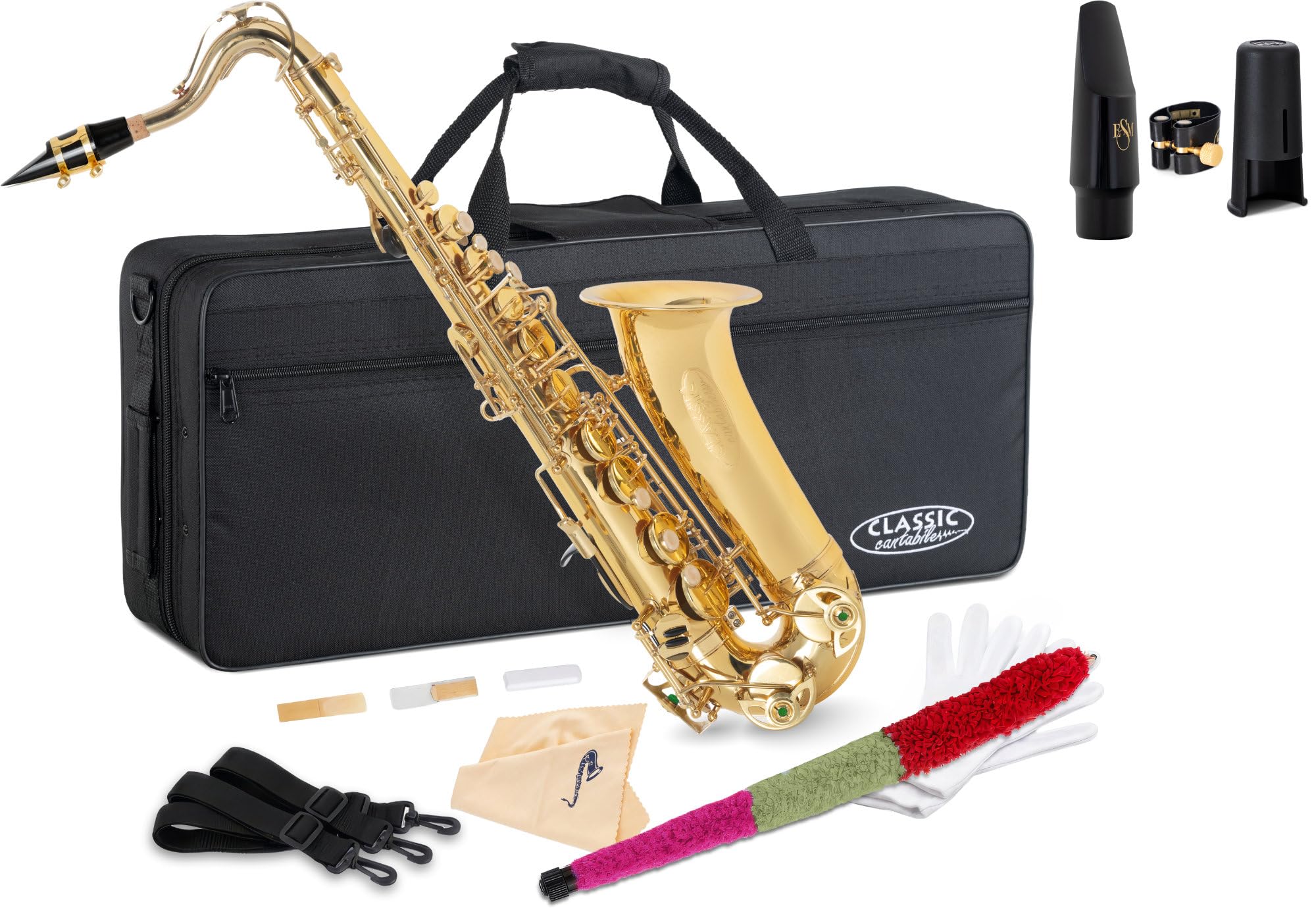 Classic Cantabile Youngstar AS-420 Sax Alto Set ESM, Generale, Peso: 1 | Meccanica ergonomica adatta ai bambini con chiavi più ravvicinate, Senza chiavi D#/E/F e meccanica a campana, 9 kg, 50 mm