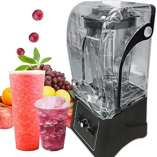 Yovtekc - Licuadora comercial con escudo de sonido de alta velocidad de 2600 W, 2.5 L (84 onzas) licuadora de encimera para batidos y batidos,