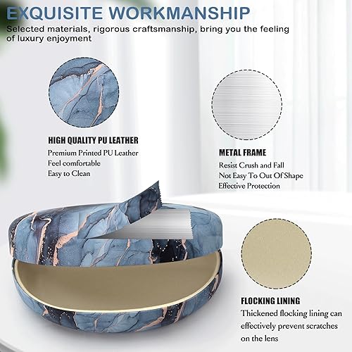 Miniatura 4 de Estuche rígido para gafas de sol, varios patrones de cuero para gafas de sol,Gafas con paño de limpieza