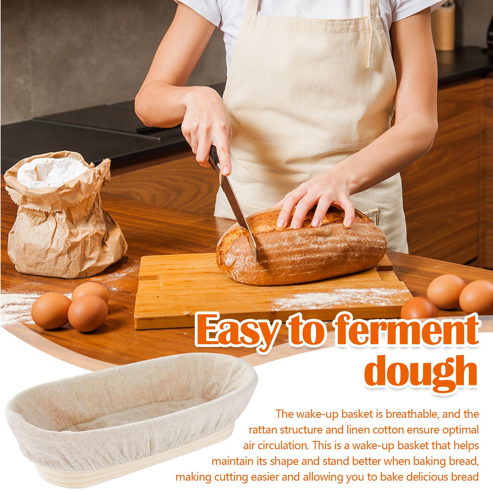 Cestino Lievitazione Pane Cestini Lievitazione Pane Set Lievitazione Pane In Silicone - 2 Cestini Ovali/Rotondi + Accessori Cestini Pane Cestino Per Pane Lievitazione