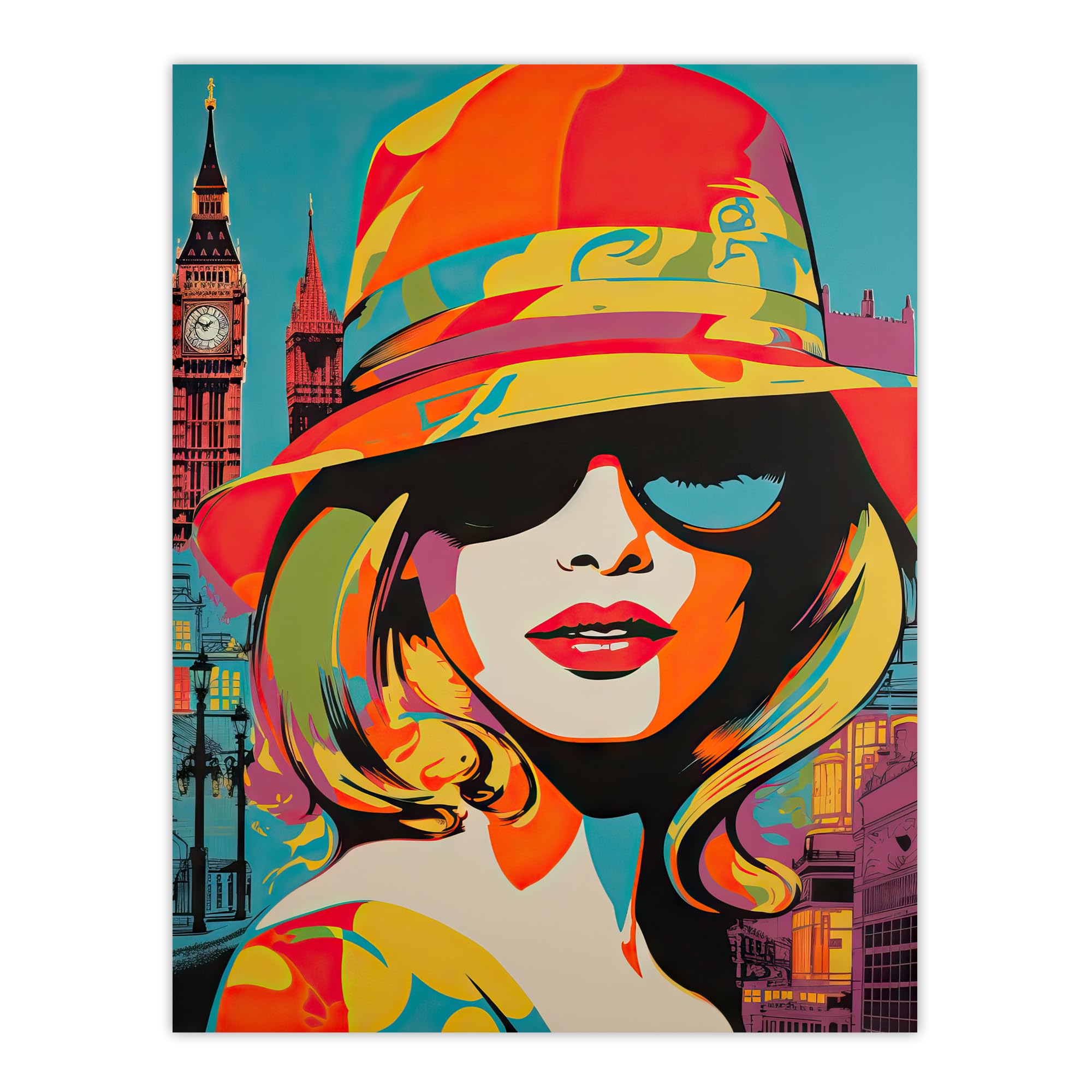 アート・デザイン・音楽 ANTONIO 60 70 80 Amazon.com: Artery8 1960s London Chic Retro Neon Orange Blue Woman