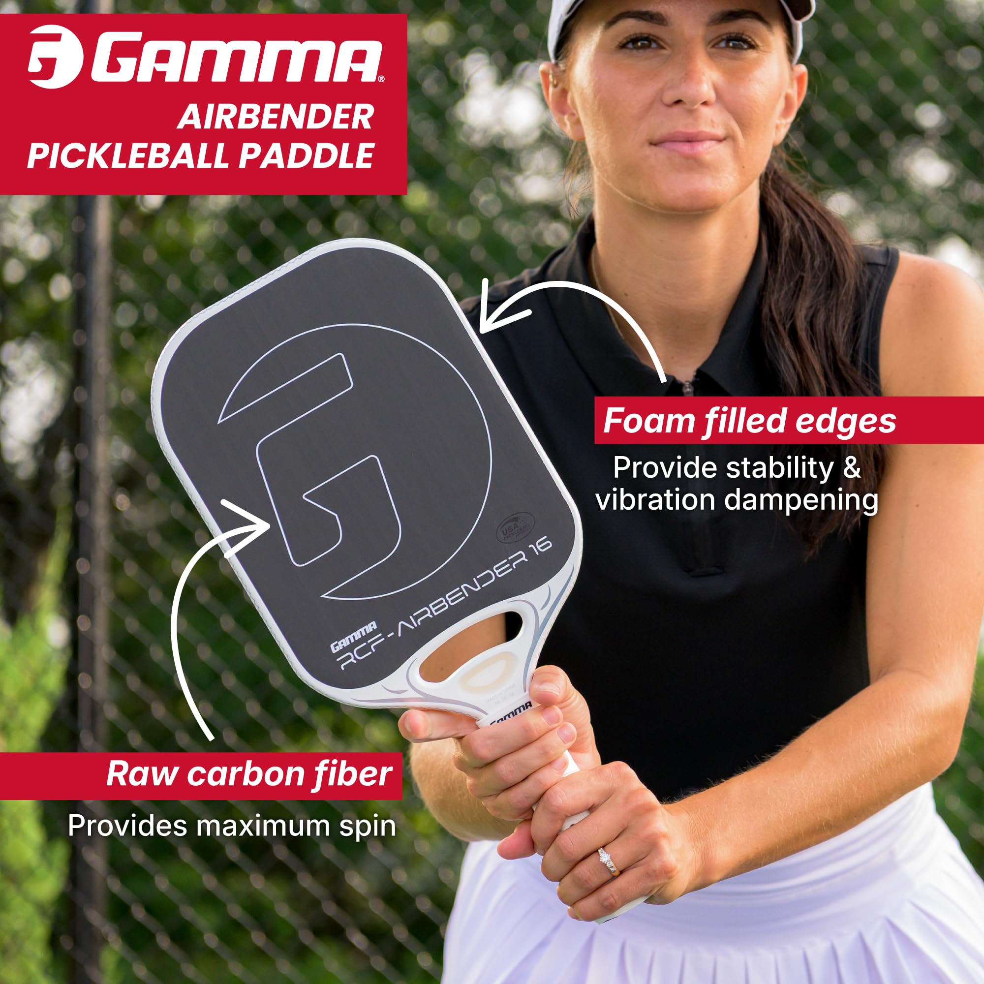 Amazon.com: Gamma Airbender Carbon Fiber Pickleball Paddle with
