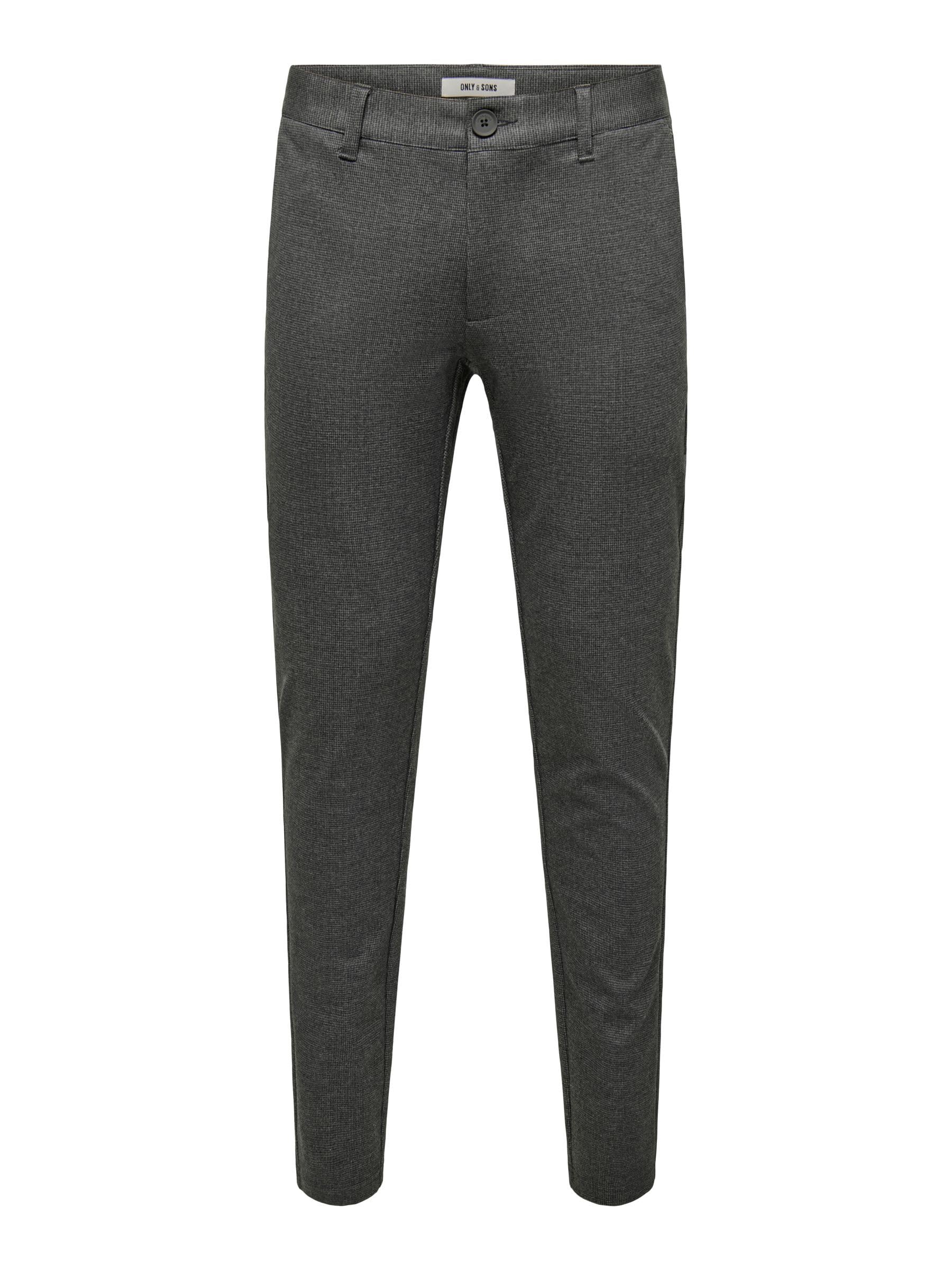 ONLY & SONS Onsmark Slim Check 020960 Trousers, Jet Black, 31 W/34 L