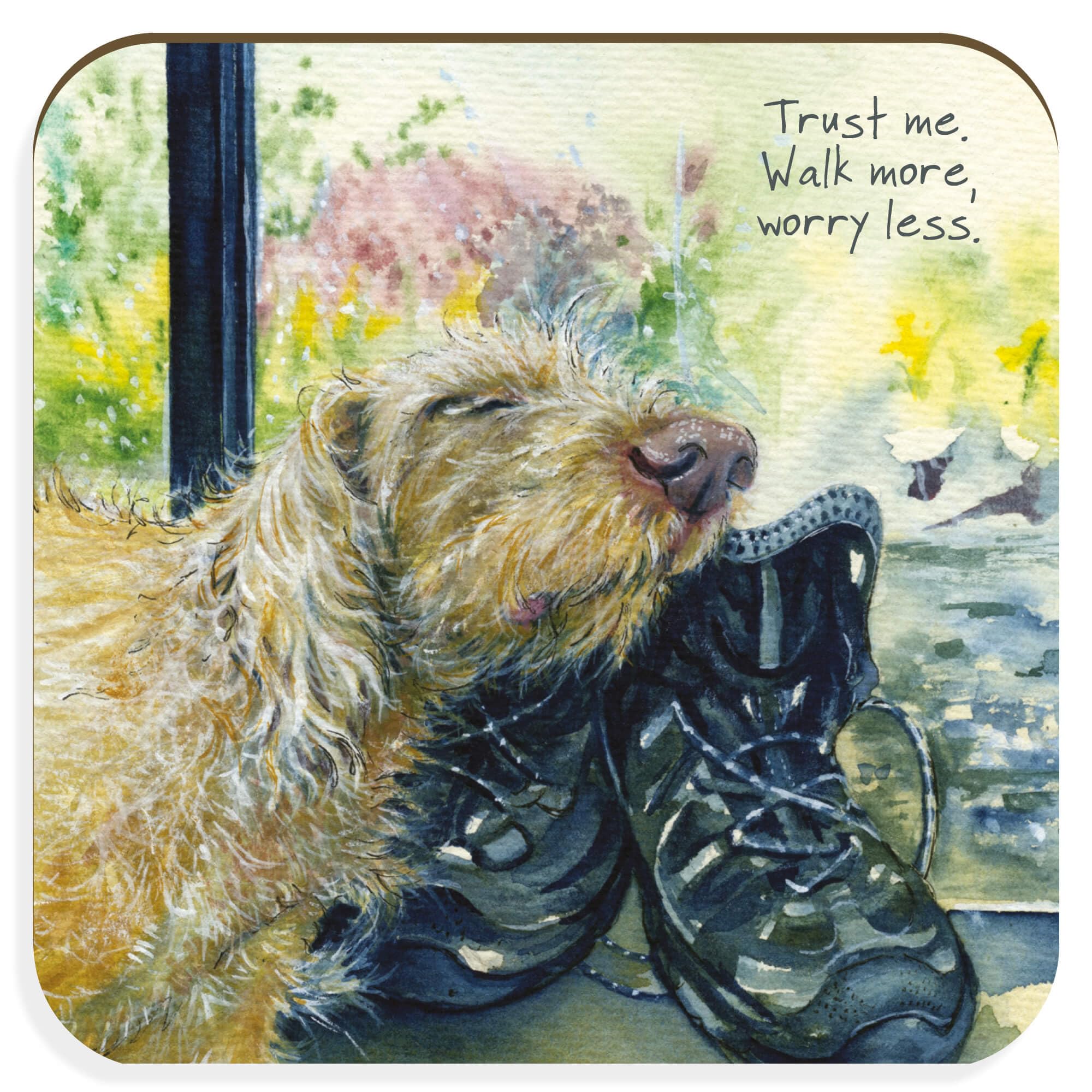 Little Dog Laughed Multicolor Hungarian Wirehaired Vizsla Coaster, Cork Backed, 10.5 X 10.5 Cm, Lacquered Surface