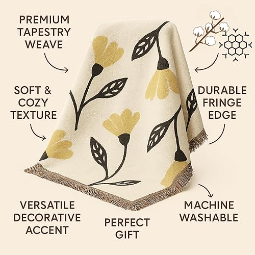 Miniatura 3 de DaDa Bedding Majestic Red Kilim - Manta de tapiz, intrincado adorno real adornado con borlas de flecos, diseño decorativo cosido con aguja, 50 x 60