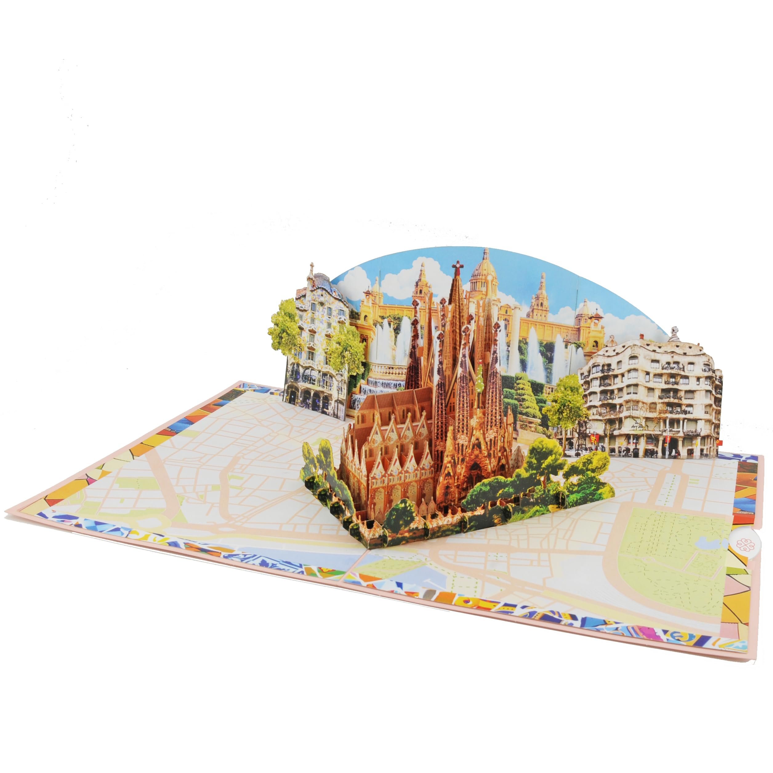 Kartka 3D Pop Up Barcelona – ręcznie wykonana kartka z życzeniami – pomysł na prezent dla fanów Barcelony, bon podróżny, urodziny, wspomnienie z urlopu XP862