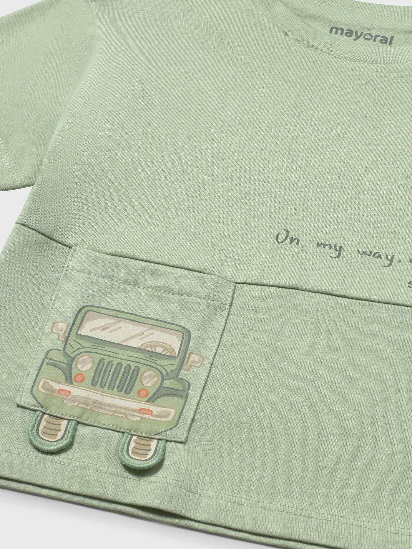 Mayoral Camiseta m/c Bolsillo para bebé niño Matcha