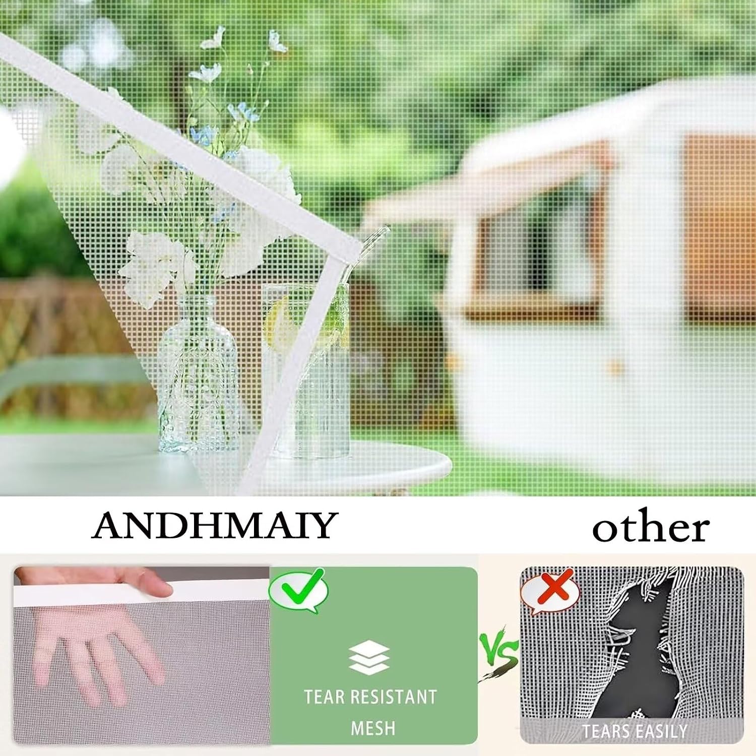 Screen for Windows-DIY Window Screen Screens,W155xH155cm Automatic Closing Screen No Drilling Required Easy Installation White