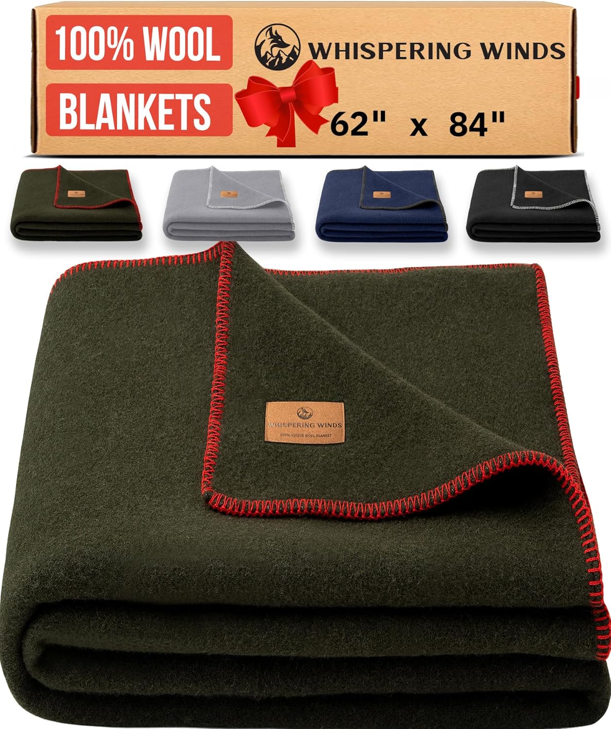 100% Wool Blanket – Premium Ultra-Soft, Thick, Warm, Large 62″x 84″ Bed & Camping Blanket for Outdoor, Home, Indoor, Bushcraft & Survival 100% Wool Blanket – Premium Ultra-Soft, Thick, Warm, Large 62″x 84″ Bed & Camping Blanket for Outdoor, Home, Indoor, Bushcraft & Survival
