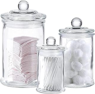 Whole Housewares - Set of 3 Bathroom Canisters - Storage Container Jars ...