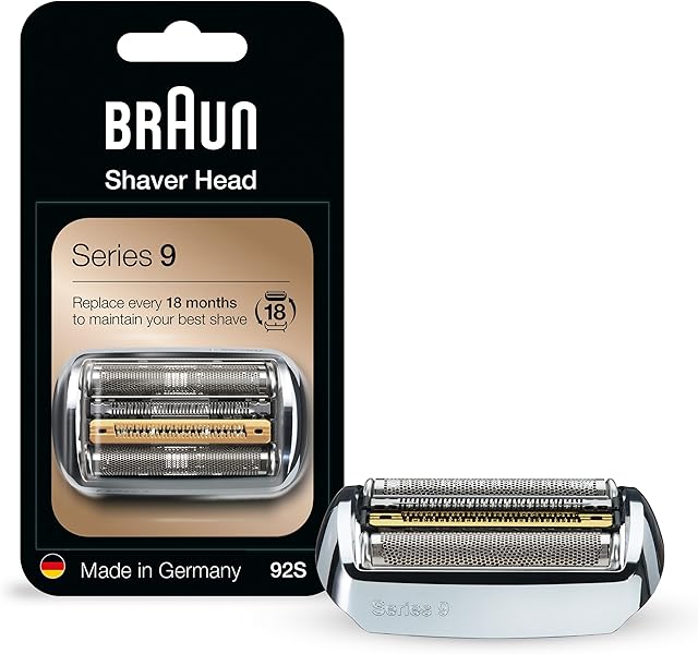 Braun Seria 9 głowica zamienna do golarki elektrycznej 92S kompatybilna ze wszystkimi golarkami elektrycznymi serii 9 9290cc, 9291cc, 9370cc, 9293s, 9385cc, 9390cc, 9330s, 9296cc