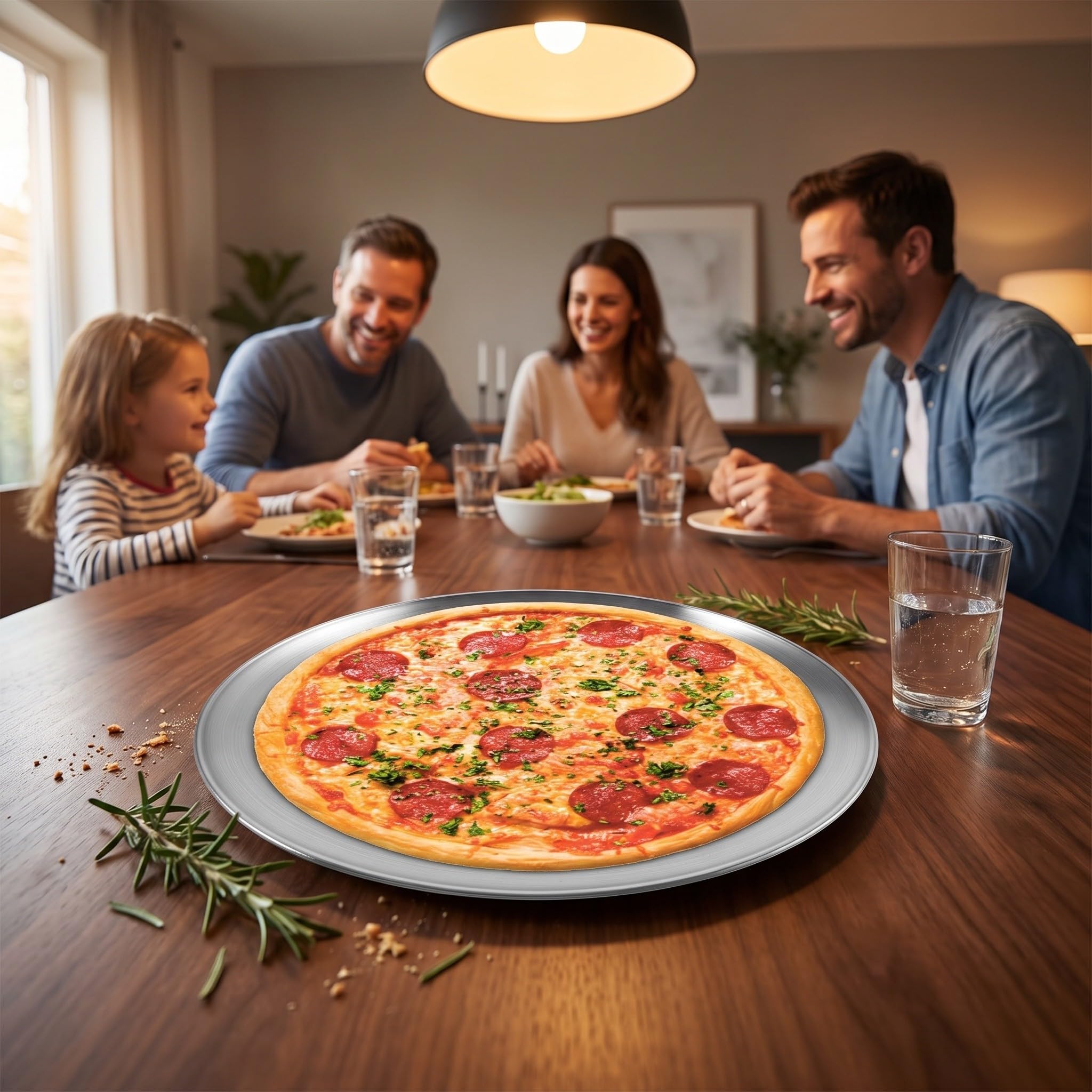 Gatuida 2 bandejas para pizza plateadas de 40 cm, aptas para horno y