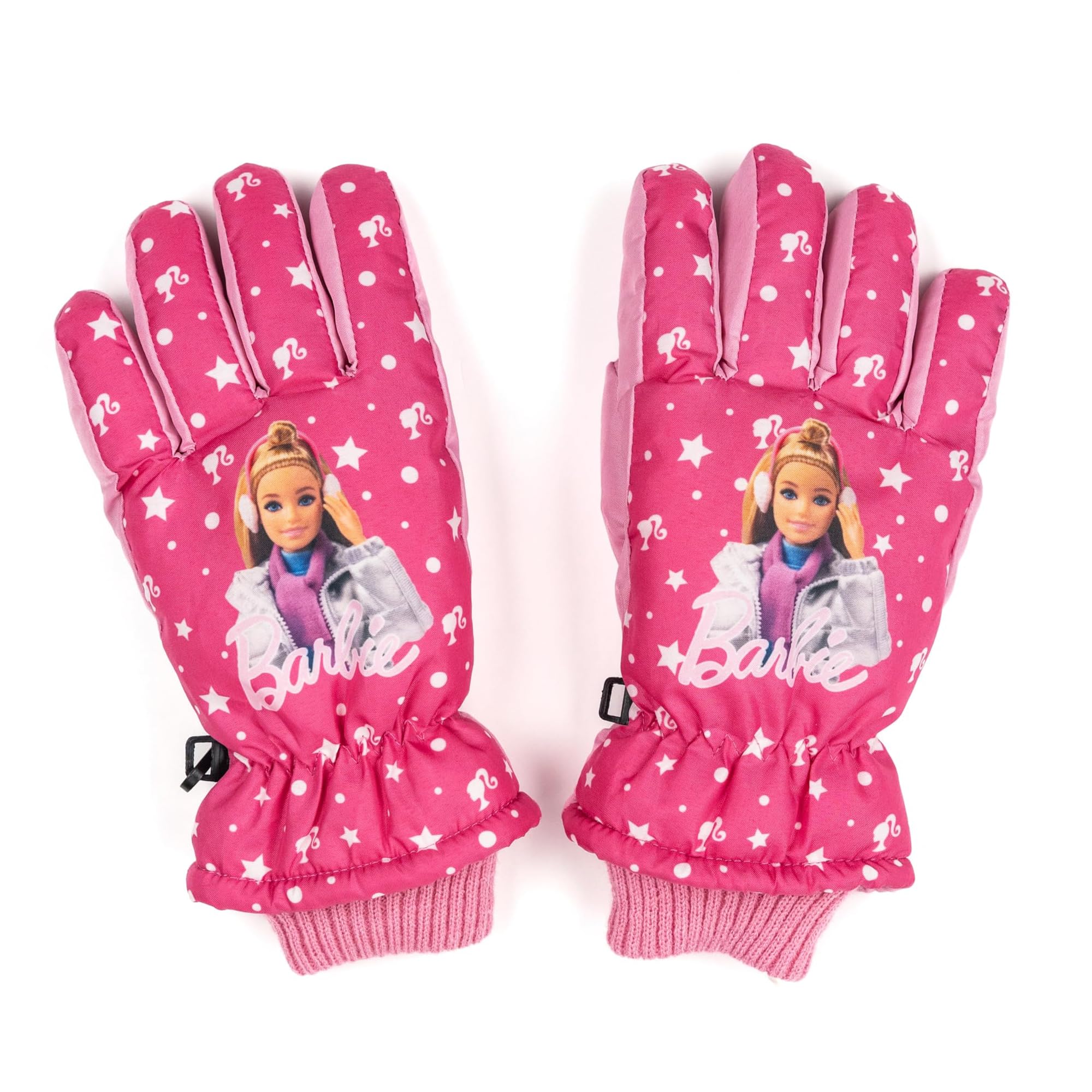 United Labels Barbie - Guantes de esquí infantiles para niña, guantes de invierno impermeables y resistentes al viento, guantes de nieve, guantes cálidos para snowboard y esquí rosa