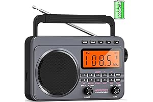 4000mAh NOAA Weather Alert Radio - Digital AM FM Rechargeable Radio