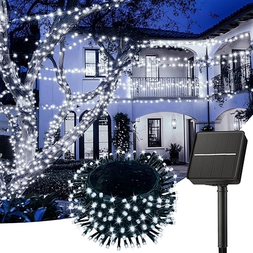 Miniatura 10 de Brightown Luces Solares de Navidad para Exteriores, Paquete de 4 Total 184 Pies 480 LED Luces de Cadena Solares para Exteriores Impermeables Cable
