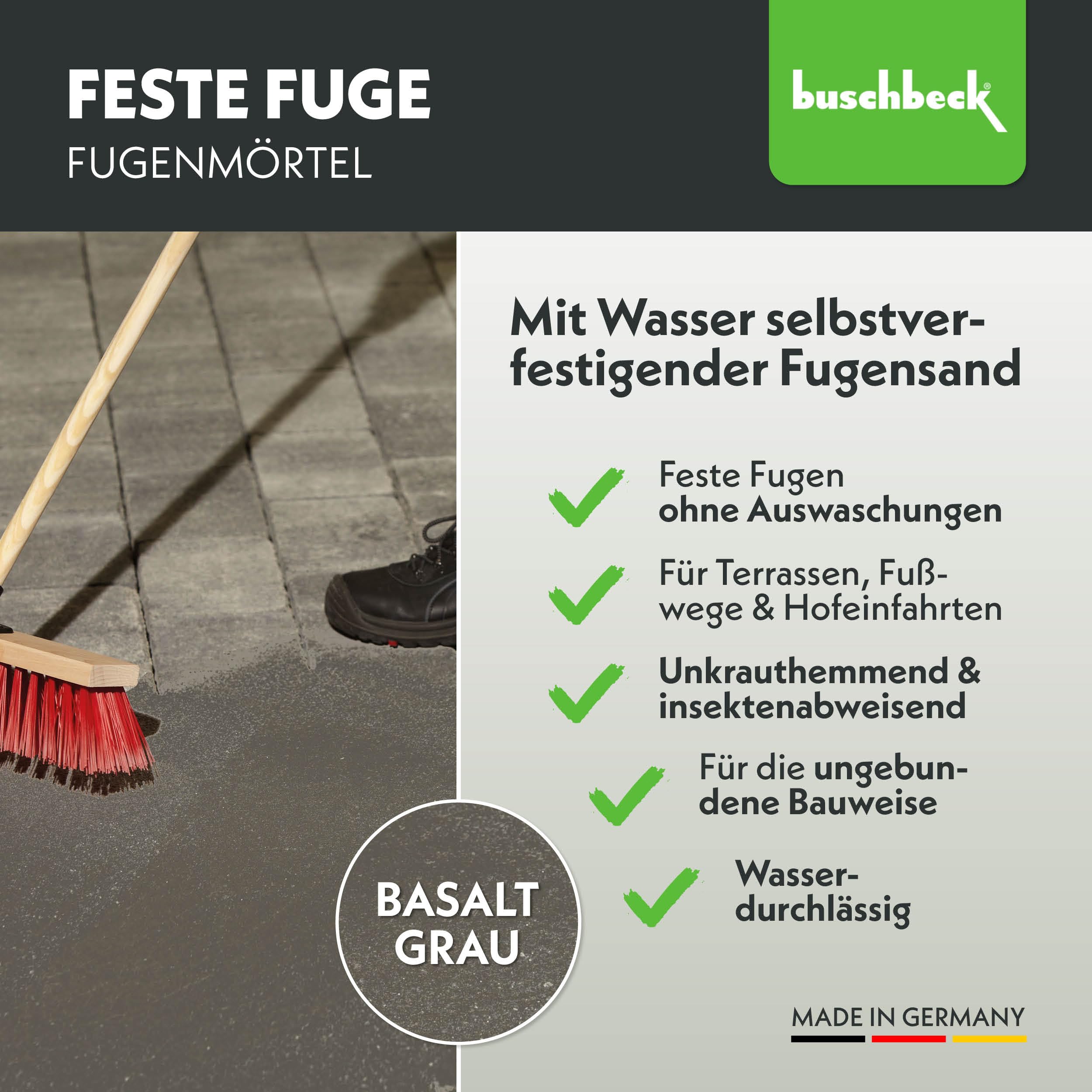 Buschbeck Feste Fuge, selbsthärtend, unkrautfrei & ameisenhemmend grau