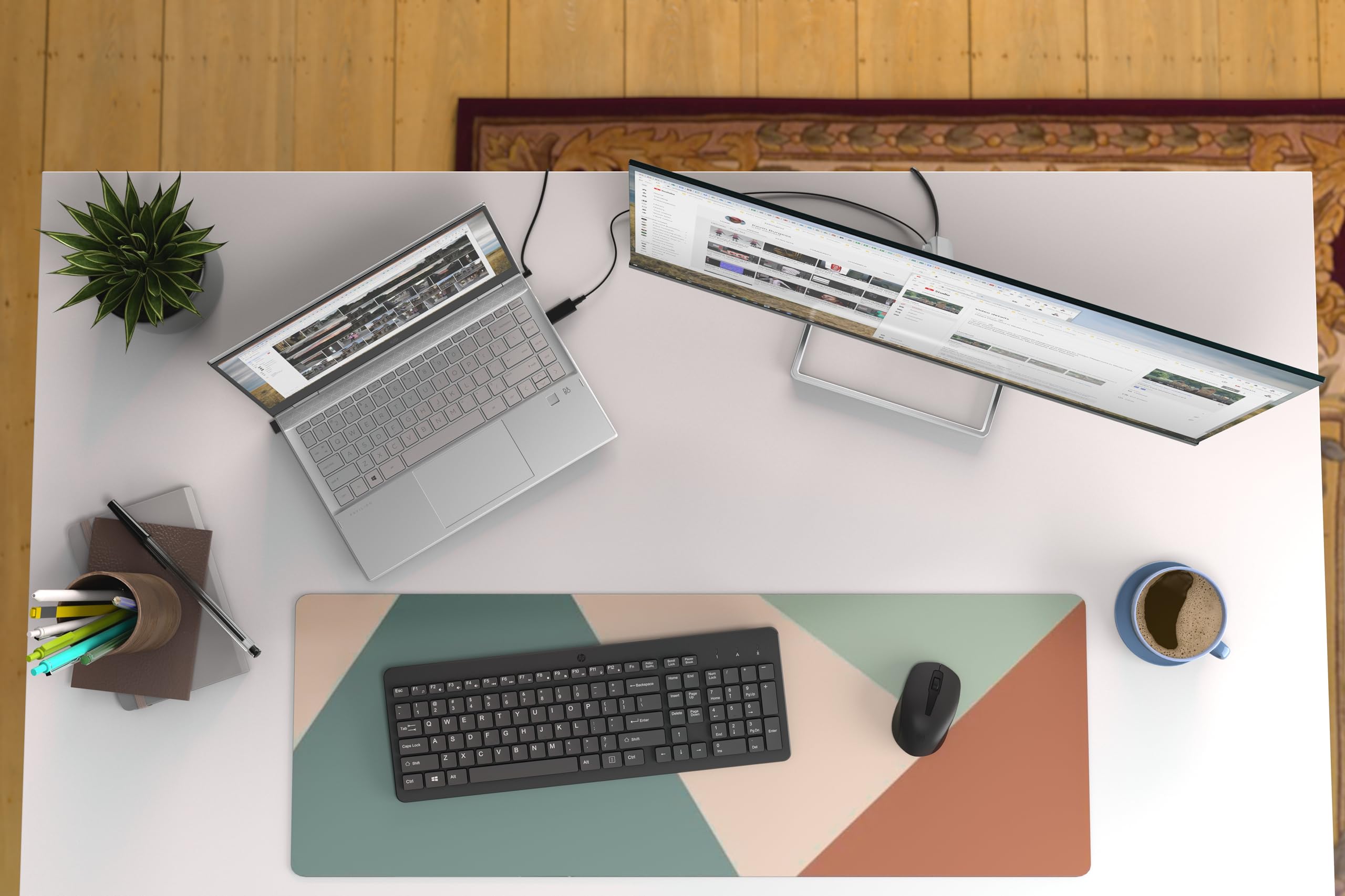 HP 330 Combo de Teclado y Ratón Inalámbricos - (1600 PPP, Puerto USB-A, Indicadores LED, Teclas con Atajos, Windows 10; Windows 11) QWERTY Español, Color Negro