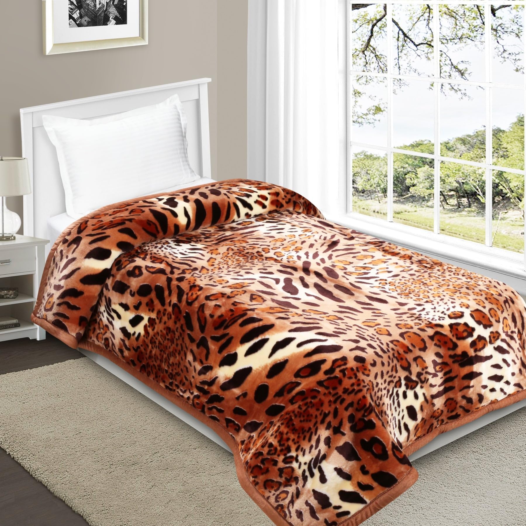 Signature Comfy Single Bed Blanket | 2 Ply Super Soft | Weight 3.5 kg | Cozy & Warm Seasons | Ideal for Single Beds (Jungle King)