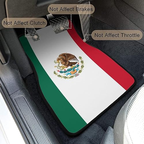 Miniatura 3 de Bagea-Ka Juego de 4 alfombrillas de protección delantera y trasera con patrón de bandera de México, universal, apta para todo tipo de clima, se