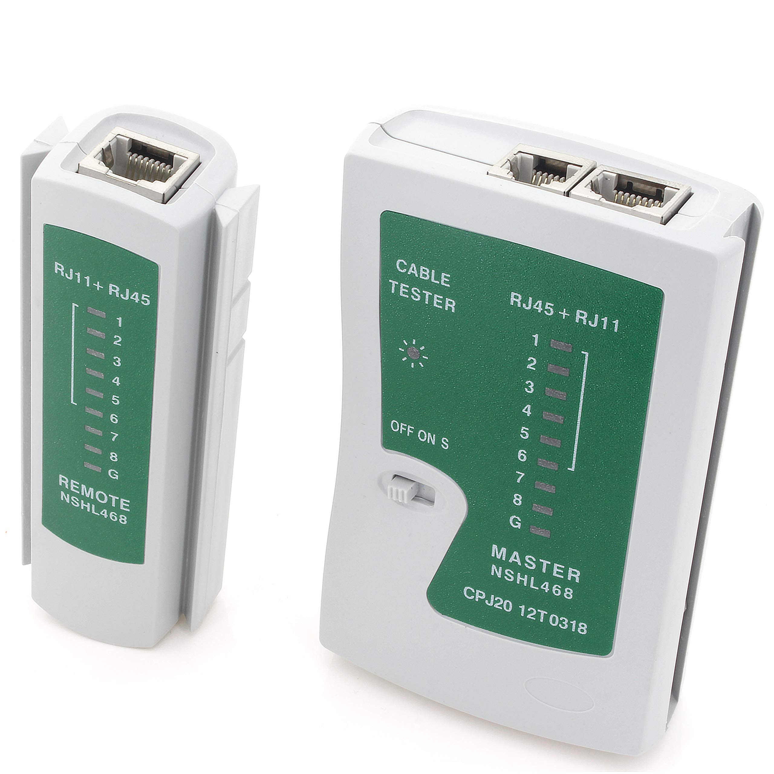 1aTTack.de probador de cable de red RJ45 RJ12 RJ11 probador de red maestro y unidad remota probador de red RJ45 probador de cable de red Cat5 Cat5e Cat6 Cat7 Cat8 1 pieza