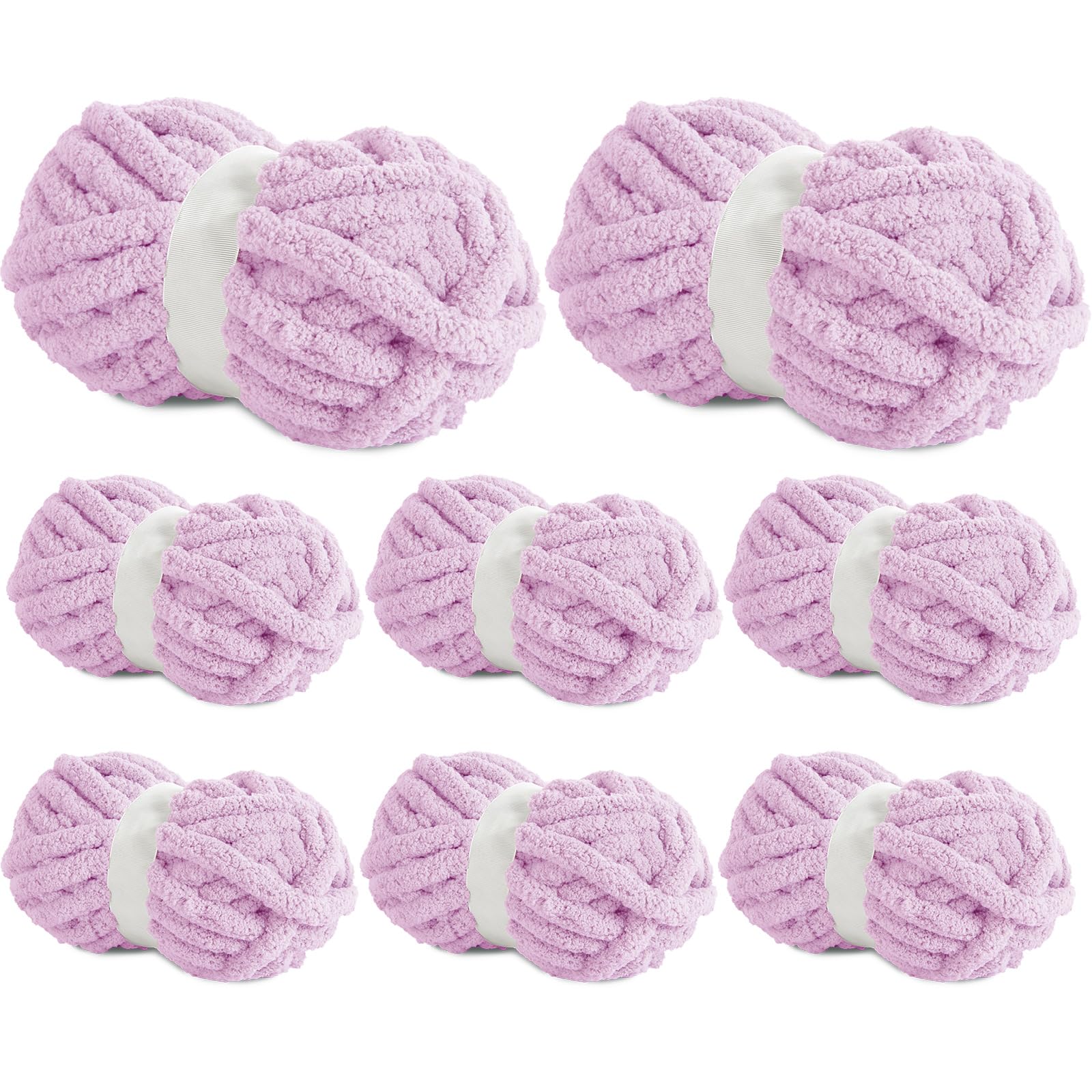 BALAPET 8 Pack Chunky Chenille Yarn for Crocheting & Knitting, 27yds 8 oz Each Skein Soft Fluffy Kitting Yarn Set, Thick Velvet Plush Yarn for Handcrafts Weaving Making Blankets — image 1