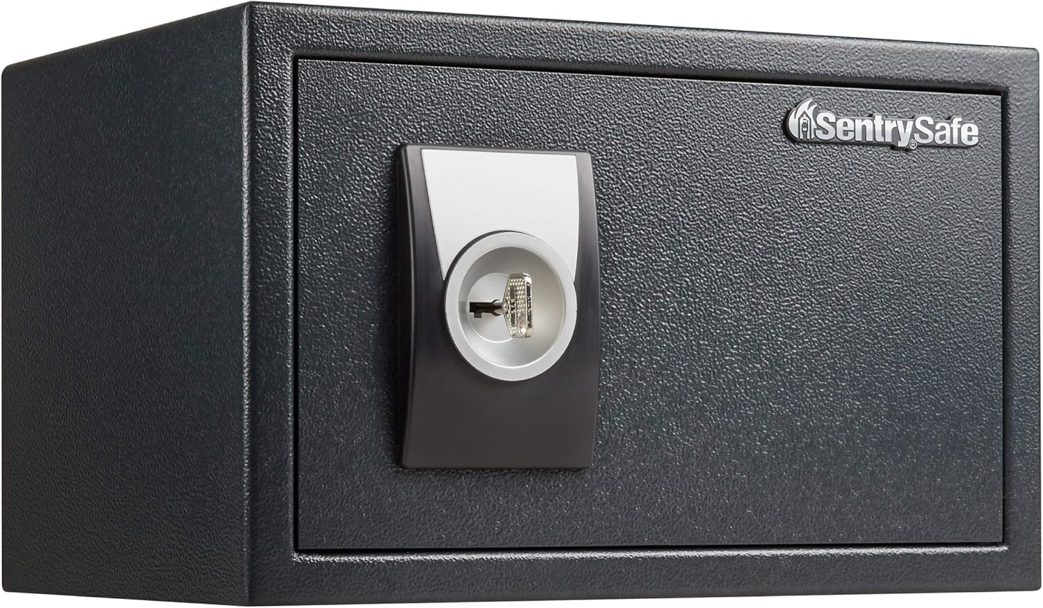 SENTRY X055K Safe Home Small Storage Box with Key 16.4L B5 Classical Key Floor Wall Fixable Black