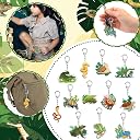 Lcnjscgo Reptile Party Favors 12 PCS Acrylic Reptile Themed Key Chains Alligator Lizard Gecko Snake Turtle Snail Frog Chameleon Reptile Party Supplies Decorations Jungle Gift Classroom Prize for Kids gallery image