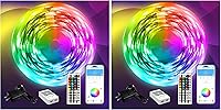 Vista 7 de DAYBETTER - Luces LED de 65.6 pies, tira de luces LED RGB 5050 flexibles que cambian de color, 2 rollos de luces LED de 32.8 pies para decoración