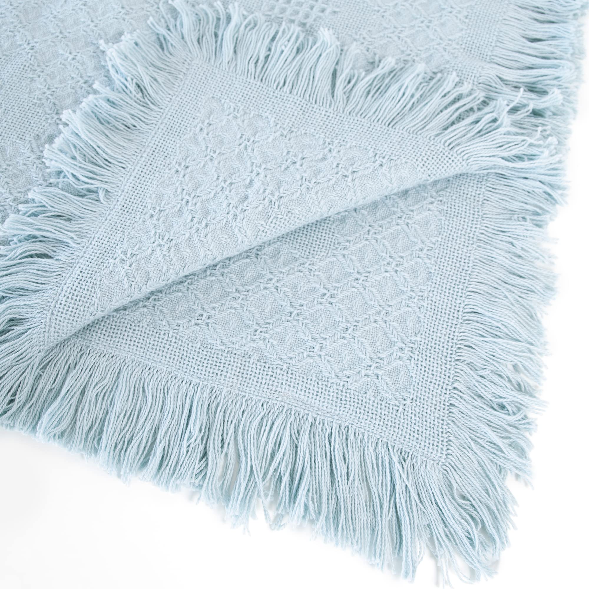 Let's Make Memories Personalized God Bless Honeycomb Baby Blanket - Blue - New Baby - Christening- 36x50