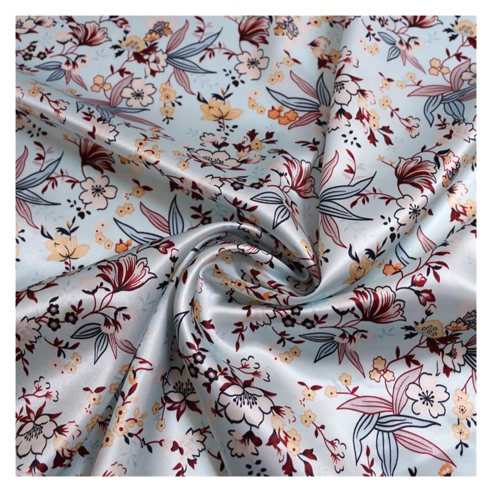 Tela Satén Floral Multicolor 1/2/5/10m x 1.48m(Color 1 Black,2M X 1.48M)