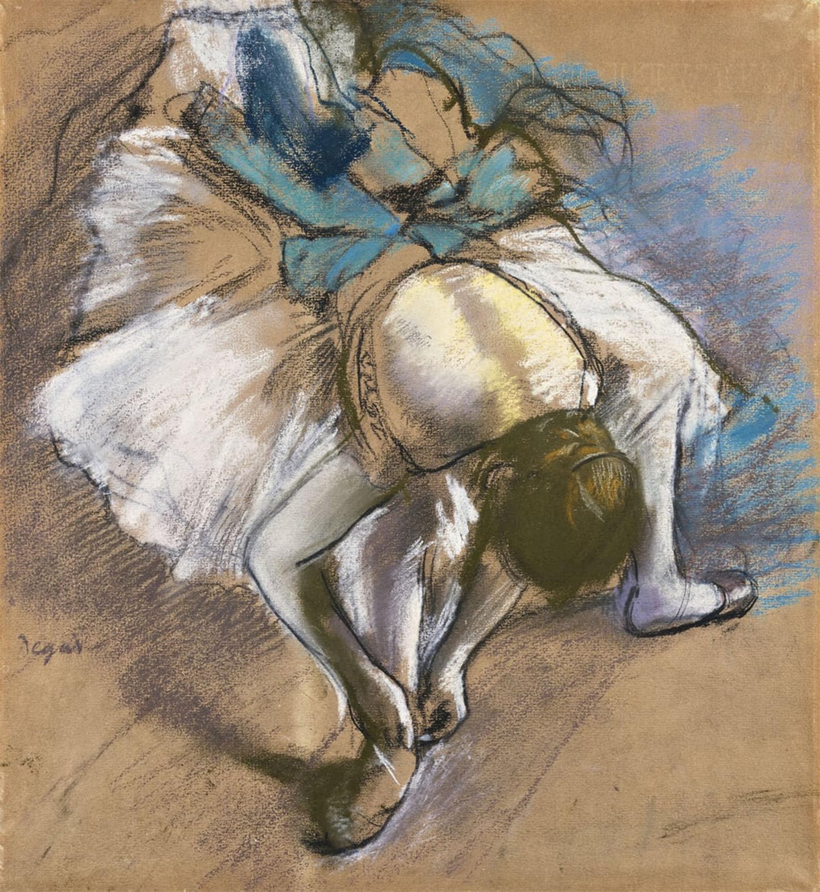 POSTERIIk Famous Modern Artwork Art Mural Dancer Putting on Her Shoes by Edgar Degas Oil Paintings Pictures for Home Decor 60x90cm