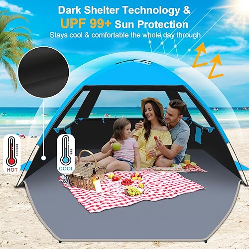 Miniatura 3 de Gorich - Carpatienda de campaña para protección solar UV en la playa, para 3-44-5 personas, ligera