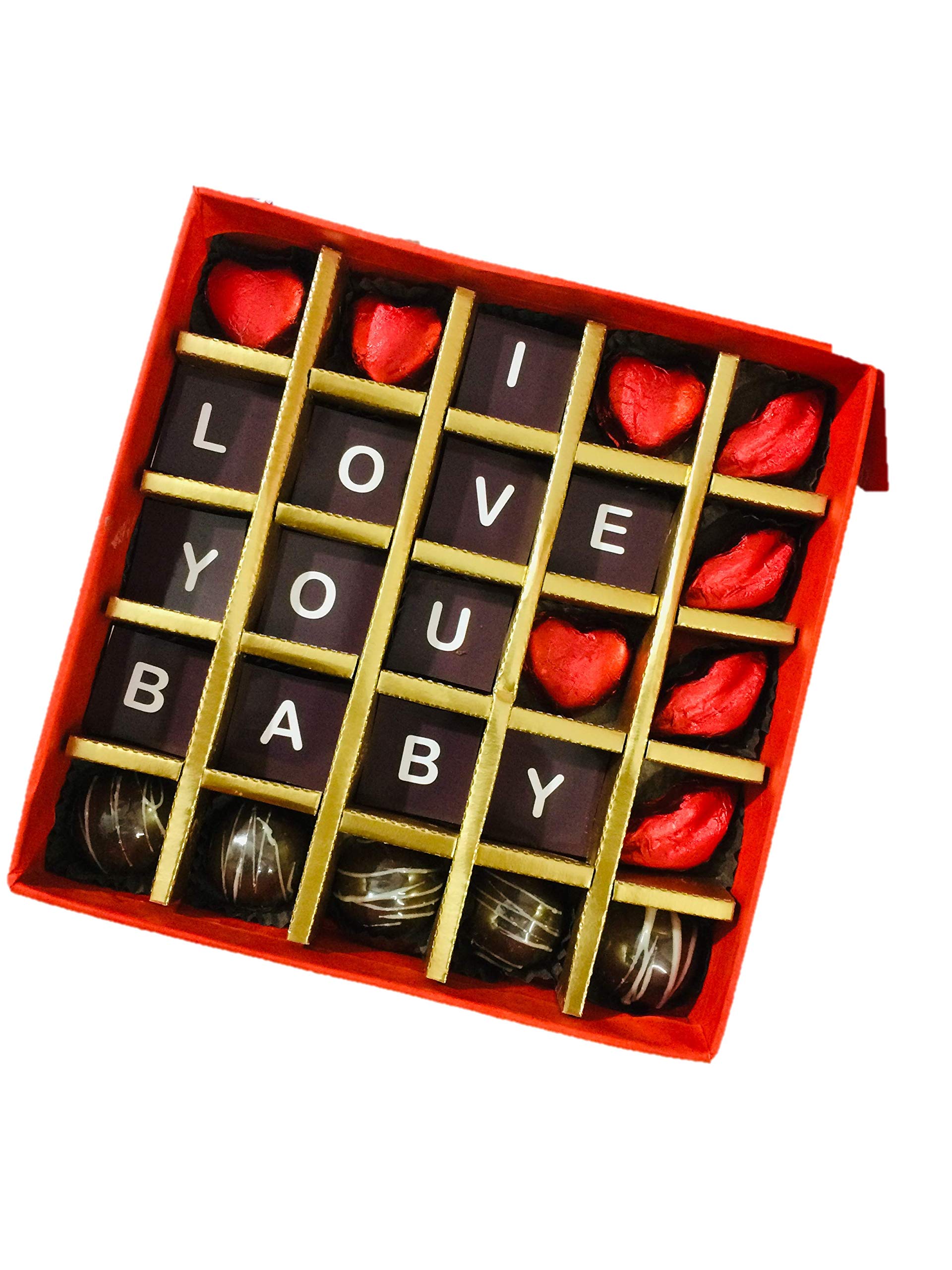 I Love You Baby Gift, 25 Pieces Chocolate Gift With Love Greeting Card, Gift for Birthday, Anniversary, Husband, Wife, Boyfriend, Girlfriend, Chocolate Gift Pack